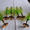 Juego de 6 copas cristal verde - Imagen 2