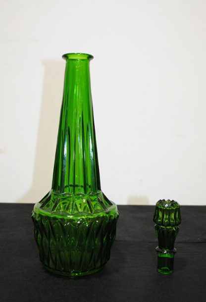 Licorera vintage cristal verde - Imagen 2