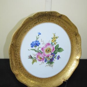 Plato porcelana y oro estofado