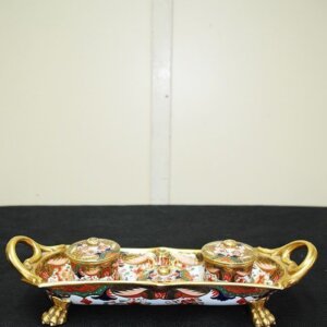 Escribania de porcelana esmaltada