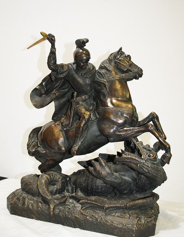 Caballo marmolina y polvo de bronce