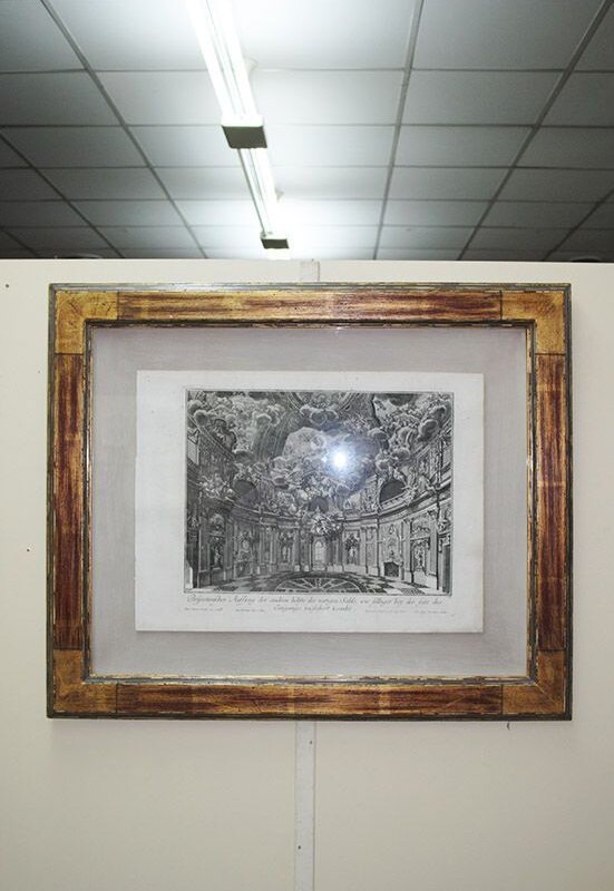 Grabado antiguo con marco