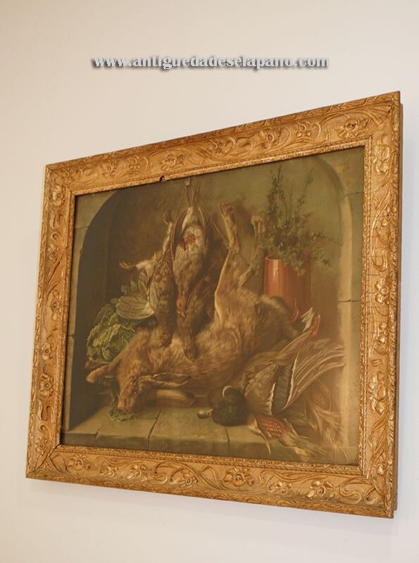 Lámina antigua motivos caza