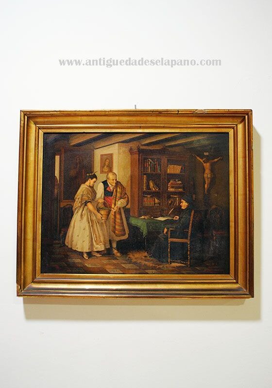 Litografía antigua con marco