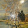 Pintura en tabla con marco dorado - Imagen 4
