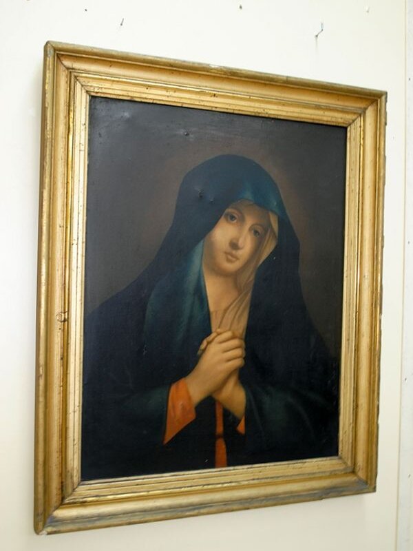 Lámina antigua Virgen Dolorosa