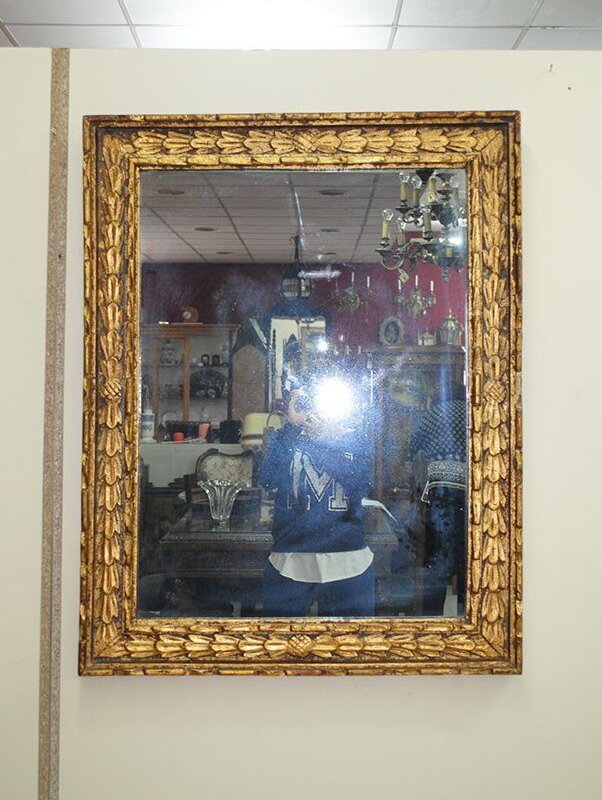 Espejo dorado policromado