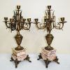 Candelabros Imperio con mármol