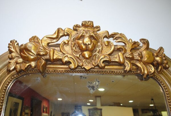Espejo dorado con copete - Imagen 3