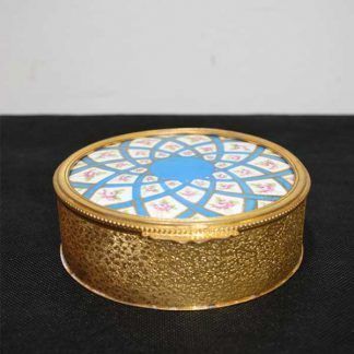 Joyero de bronce y porcelana