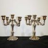 Pareja candelabros plateados
