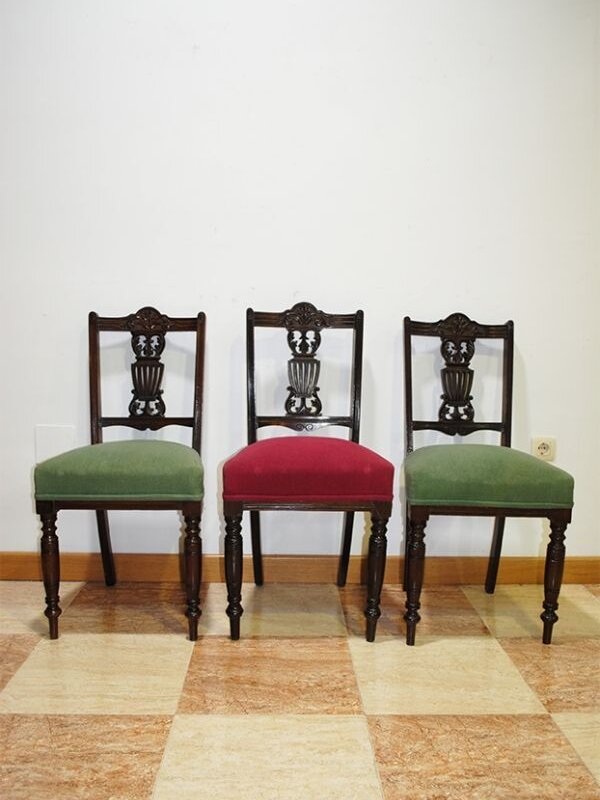 Juego de 3 sillas Victorianas