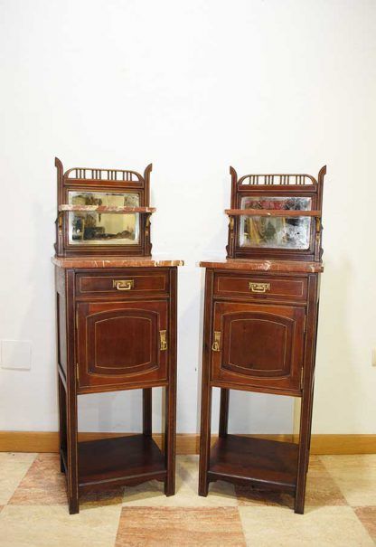 Mesitas Art Nouveau antiguas - Imagen 2