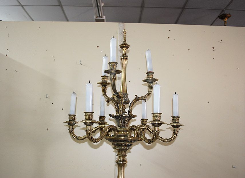 Lámpara candelabro de pie - Antiguedades El Apaño