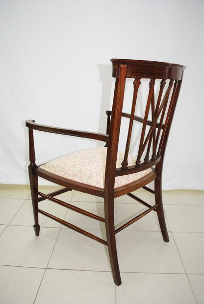 Sillón inglés marquetería - Imagen 8