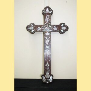 Crucifijo madera y nácar