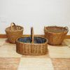 Lote cesta y cestos mimbre