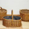 Lote cesta y cestos mimbre - Imagen 3
