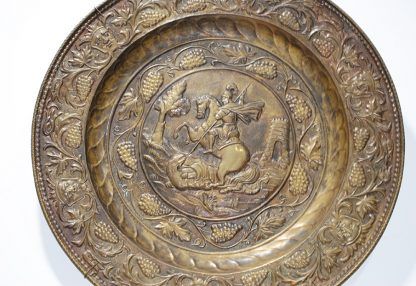 Plato antiguo latón dorado - Imagen 3