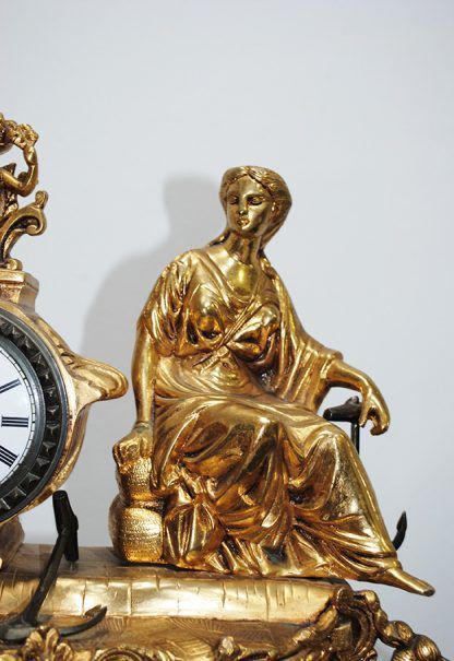 Reloj de bronce y mármol - Imagen 4