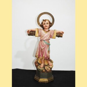 Escultura Niño Jesús en cruz