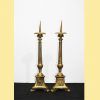 Candelabros hacheros de bronce