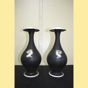 Jarrones negros porcelana