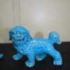 Perros leones porcelana azul - Imagen 3