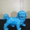 Perros leones porcelana azul - Imagen 4