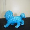 Perros leones porcelana azul - Imagen 7