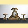 Reloj y guarnición mármol