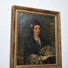 Óleo antiguo dama flamenca - Imagen 2
