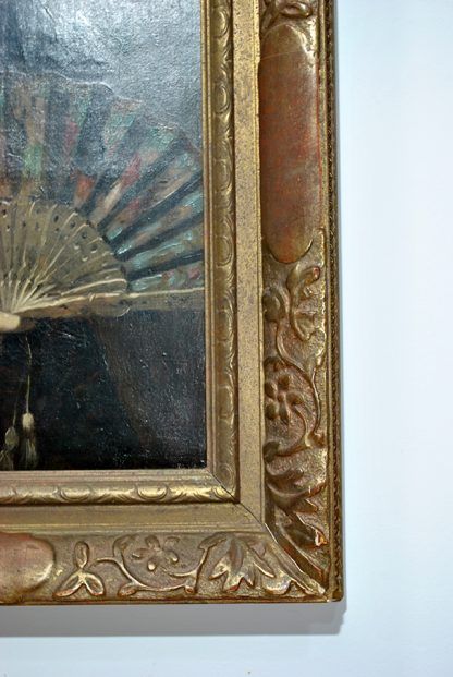 Óleo antiguo dama flamenca - Imagen 4