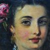 Óleo antiguo dama flamenca - Imagen 7