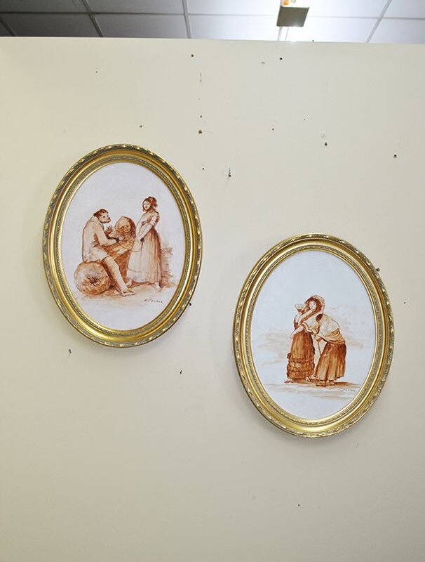 Pareja de láminas antiguas