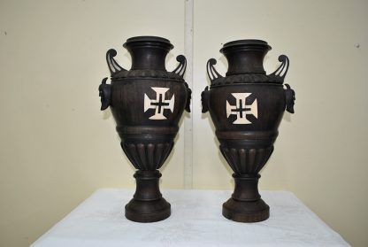 Jarrones antiguos de madera - Imagen 2