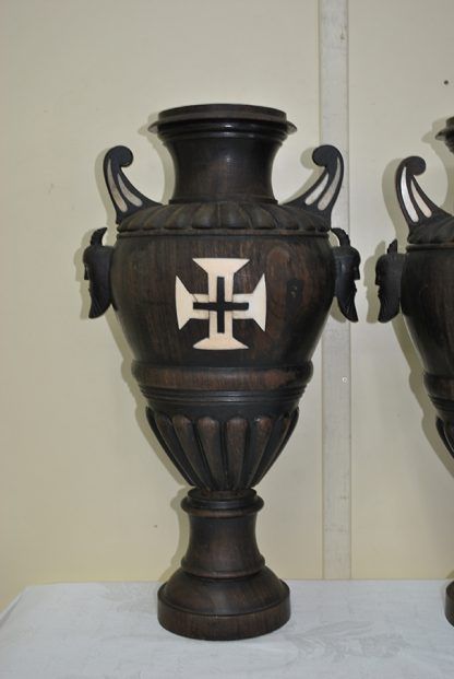 Jarrones antiguos de madera - Imagen 5