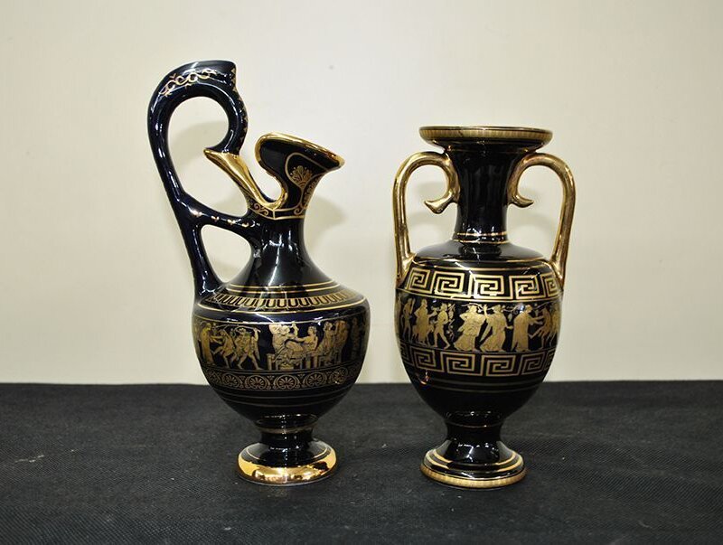 Jarrones griegos azul cobalto