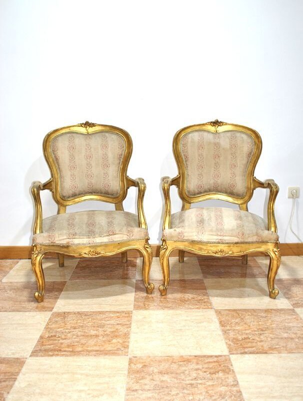 Sillones Isabelinos oro