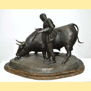 Escultura toro de bronce
