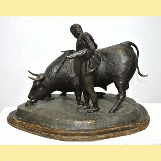 Escultura toro de bronce