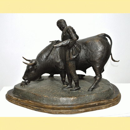 Escultura toro de bronce