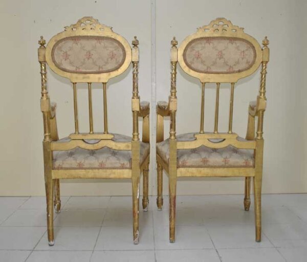 Tresillo Luis XVI pan de oro - Imagen 12