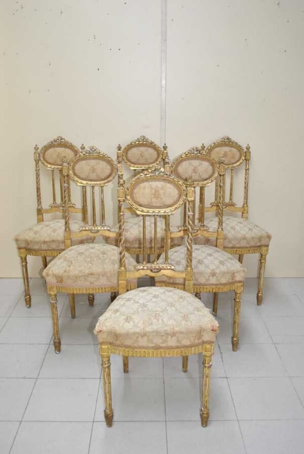 Tresillo Luis XVI pan de oro - Imagen 13