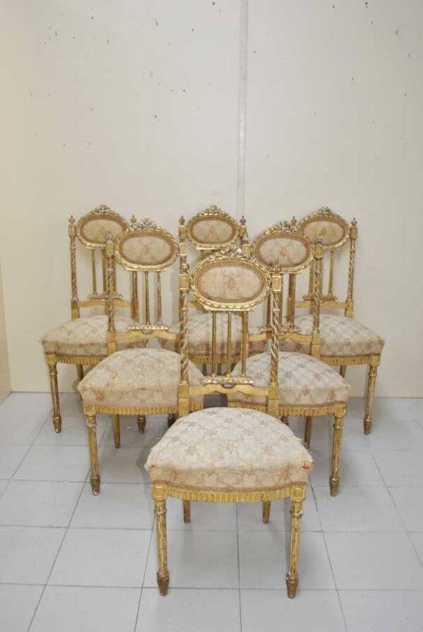 Tresillo Luis XVI pan de oro - Imagen 14
