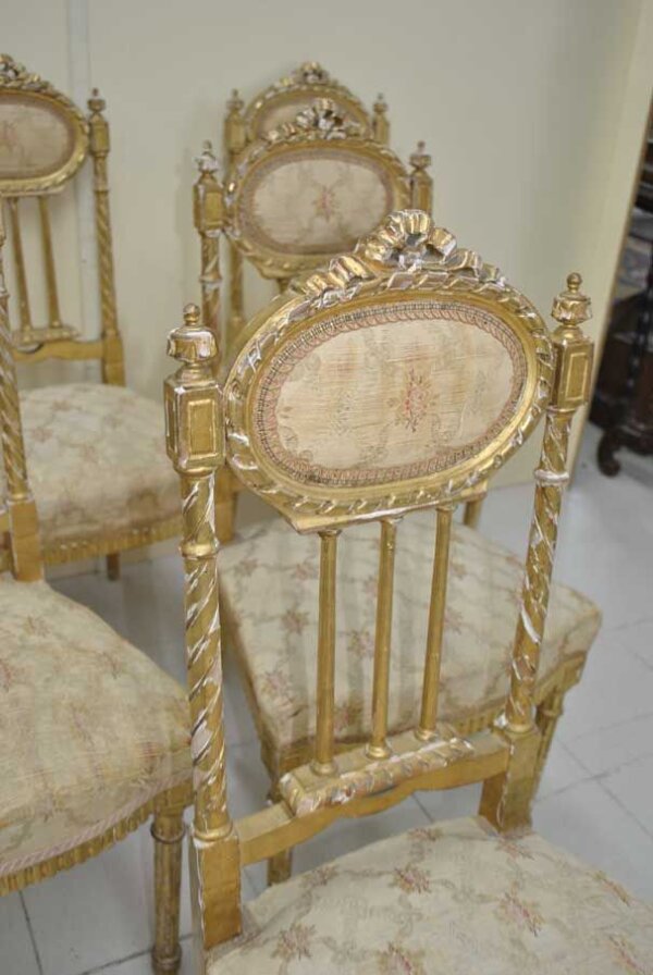 Tresillo Luis XVI pan de oro - Imagen 16