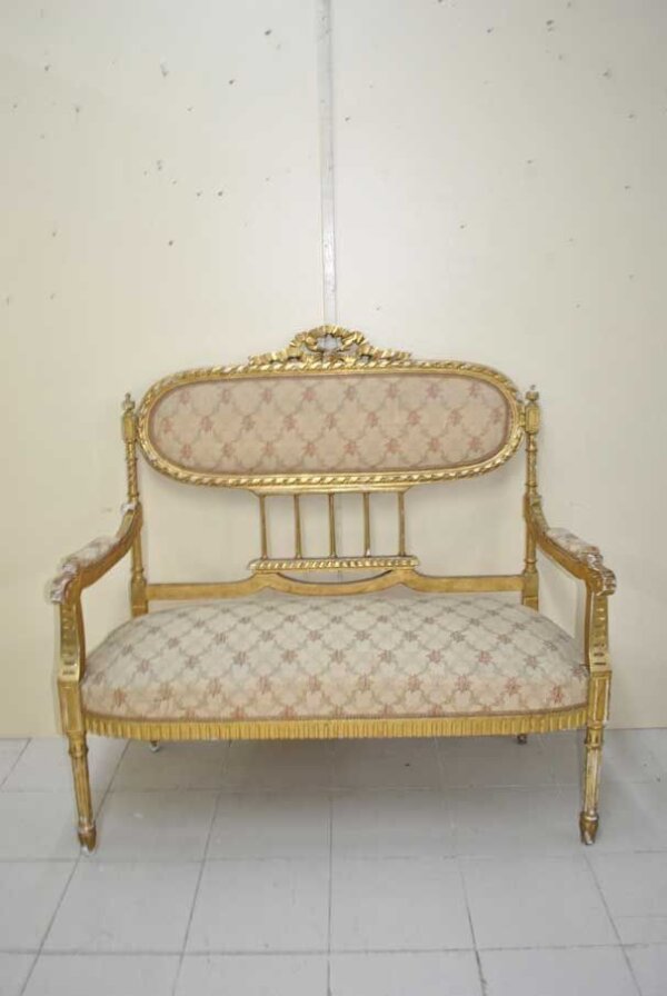 Tresillo Luis XVI pan de oro - Imagen 27
