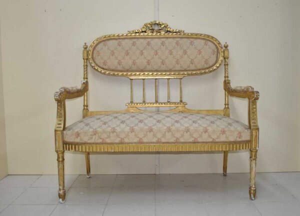 Tresillo Luis XVI pan de oro - Imagen 29