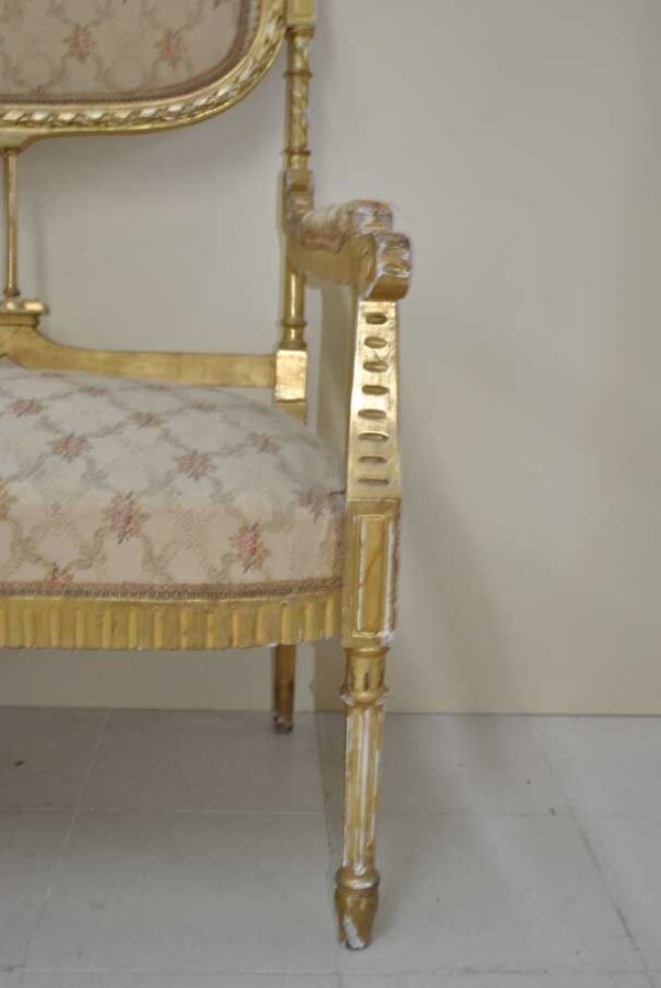 Tresillo Luis XVI pan de oro - Imagen 33