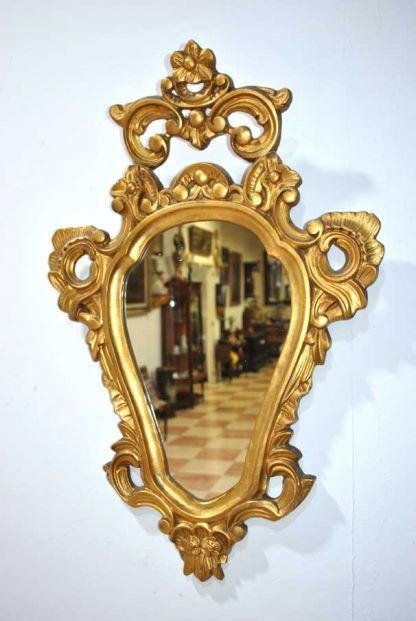 Espejo dorado tallado - Imagen 4